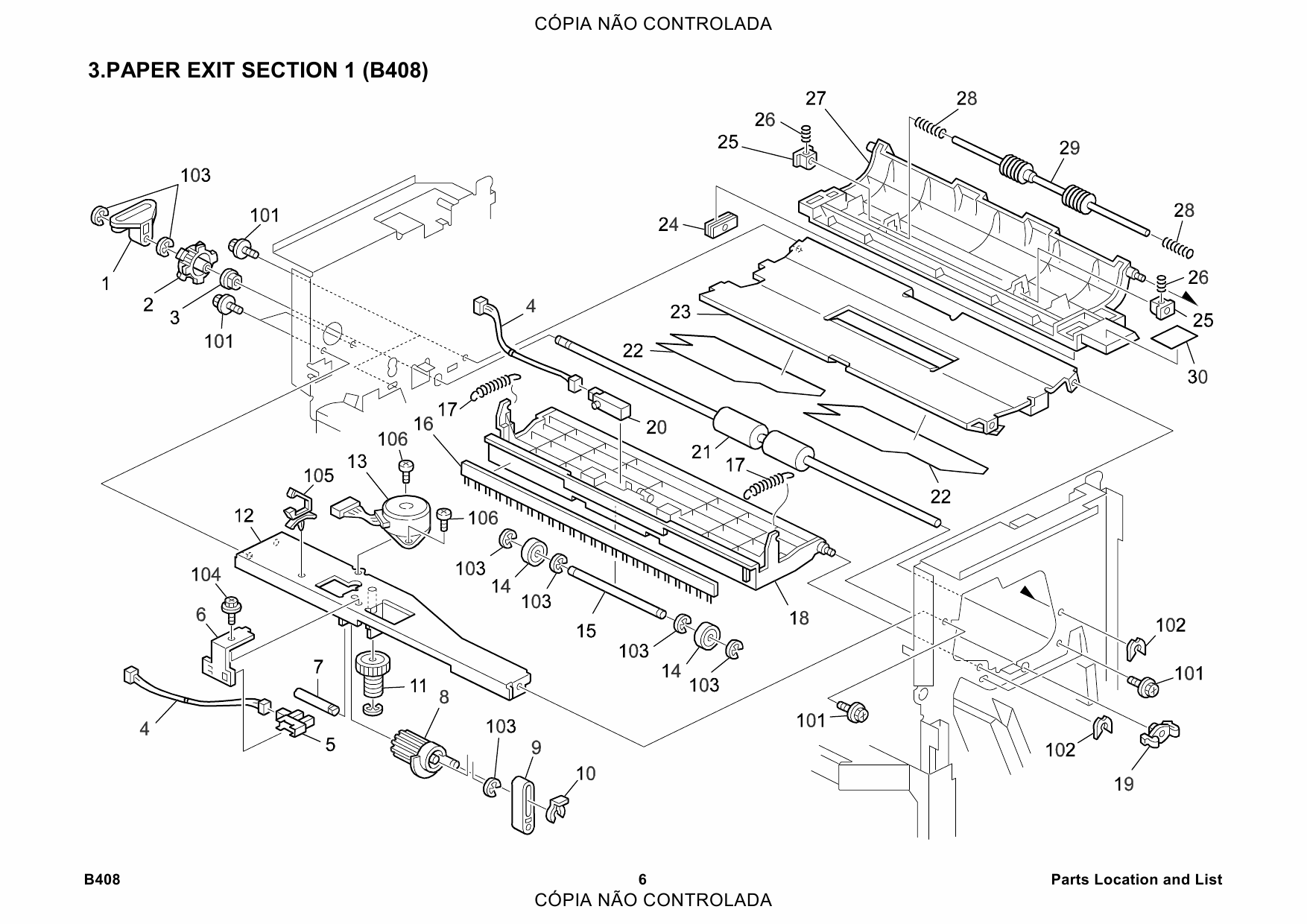 RICOH Options B408 1000-SHEET-FINISHER Parts Catalog PDF download-3